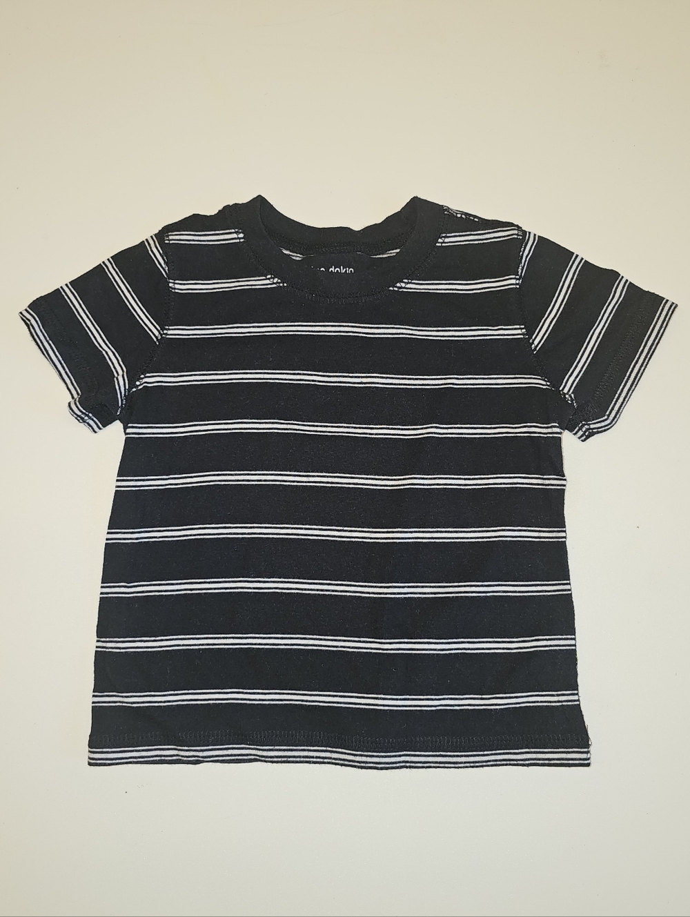 EUC | 2T | Okie Dokie Black White Striped Short Sleeve T-Shirt